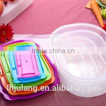 BPA-Free useful plastic food container set with lid/5pcs plastic food container set with lid