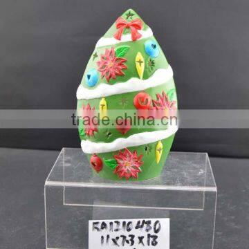 wholesale christmas tree shape christmas ceramic candle holder for supply