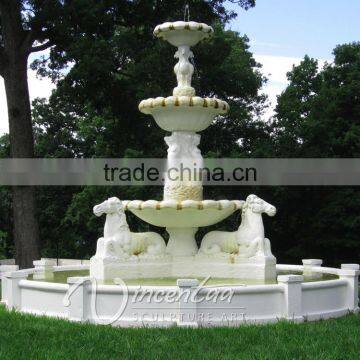 marble horse fountain,stone block fountain VLF-N004S