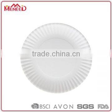Resuable melamine dishes for buffet, wholesale wavy restaurant white dinner plate