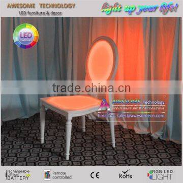 Metal Frame Led Glow Ghost Banquet Chair photo-3