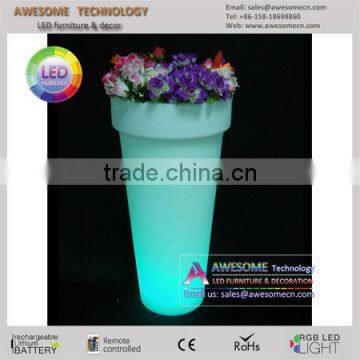 Battery Powered Illuminated Led Plastic Flower Pot photo-2