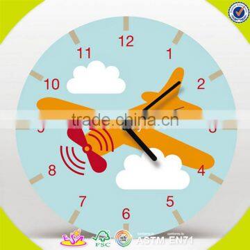 2017 Wholesale Cartoon Wooden Wall Clock for Kids Best Design Wooden Wall Clock for Kids Hot Wooden Wall Clock for Kids W09D021 photo-3