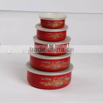 3PCS 5pcs Enamel Storage Bowl Mixing Bowl Salad Bowl photo-3