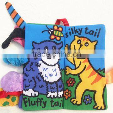 Soft Safety Kitty Tails Cloth Book Infant Educational Early Unfolding Developmental Baby Toy photo-4
