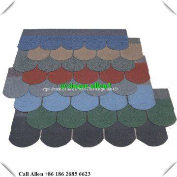 Fish scale 5 tabs Colorful Fiberglass  asphalt shingle roof tile