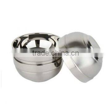 12cm-18cm Modern Design Stainless Steel Double Wall Rice Bowl