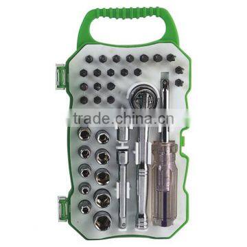 36pcs 1/4" drive socket set in plastic case