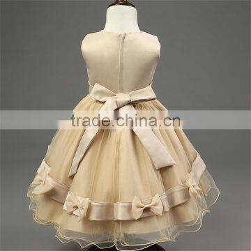 Retro Style Girls Party Wear Dress Kids 2015 New Designer Flower Bowknot Party Formal Ceremonies Dresses For Girls Free Shipping photo-2