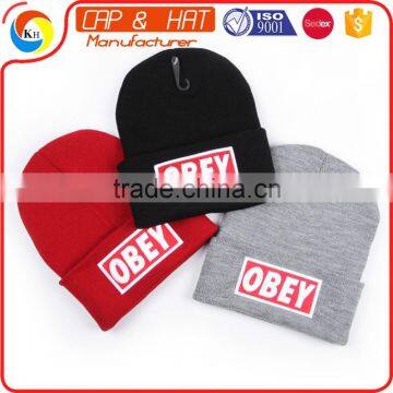 Embroidery Patch CC Beanie Winter Warm Hat