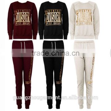 LADIES QUILTED PARENTAL WOMENS SWEATSHIRT TRACKSUIT