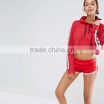 China Wholesale Slim Fit Women Clothing Low Price Custom Red Hoodie