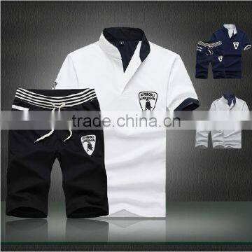 men's sportwear suit t-shirt and short pants for summer