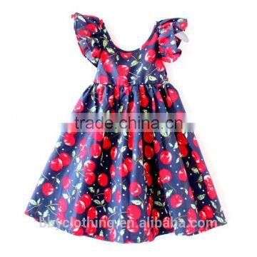 2017 New Summer Infant Baby Girl Ruffle Floral Print Dress Sundress Briefs Outfits Clothes photo-2