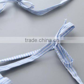 2017 Latest Design Light Blue Color off Shoulder Girls Top With Embroidered Collar photo-4