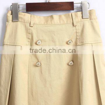 China Manufacture Girls Pleat Khaki School Uniform Skirt photo-3