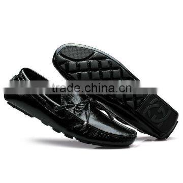 High Quality Adults Glazed Leather Shoes Sample for Male, Men Casual Shoes Putent Leather Made in Jinjiang Factory photo-5
