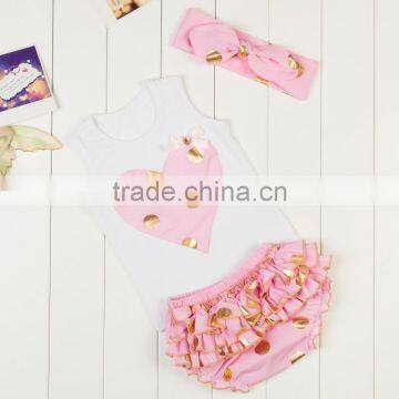 Baby Girls Gold Polka Dots Outfits Wholesale Children's Boutique Clothing photo-2