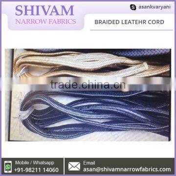 Soft, Subtle and Luxurious Leather Made Braided Leather Cord photo-5