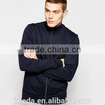 Custom Cheap High Quality Your Own Brand Zip up Casual Sports Black Sweatshirt Without Hood photo-4