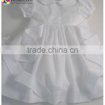 Children Cotton Frocks Design For Cutting Flower Girls Summer Party Dresses Plaid White Cotton Elegant Kids Clothes