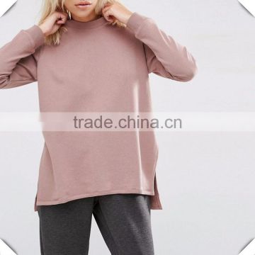 China Clothing Manufacturing factory Cheap Side Slit neoprene space Cotton Dry Fit sweatshirt pullover Hoodies custom for Women