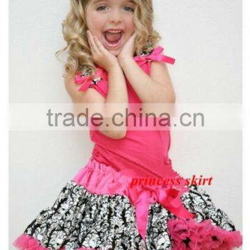 2014 Newest Design cute hot pink children pettiskirt set