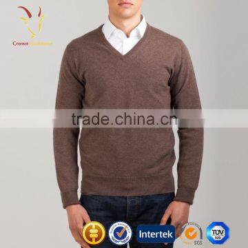 V Neck Luxury Men Pure Cashmere Sweaters, Autumn Knitwear photo-2