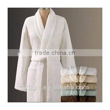 Custom Soft White Unisex Cotton Terry Bathrobe photo-3