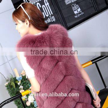 High Quality Winter Fashion Women Real Fox Fur Vest Lady Genuine Leather Fur Coat Warm Vest Fox and Rabbit Fur Overcoat Gilet photo-2