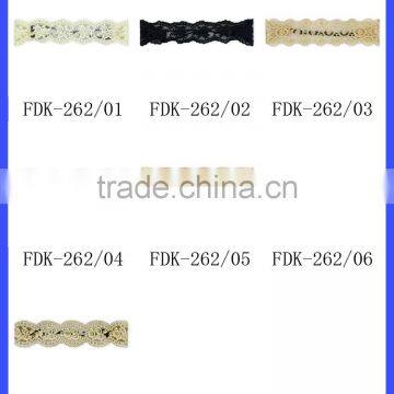 Boutique& Cheap Boho Style Knit Lace Flower Hair Accessories Skinny Elastic Pony Baby Girls Headband photo-5