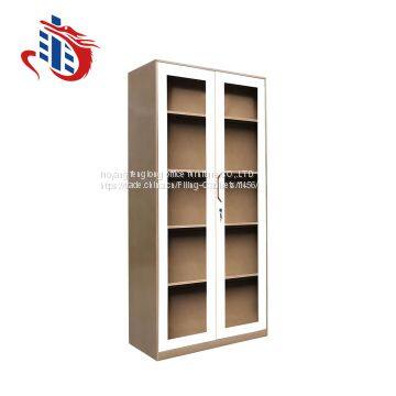 Steel Office Commercial Furniture 2 Swing Glass Door Filing Storage Cabinet photo-3