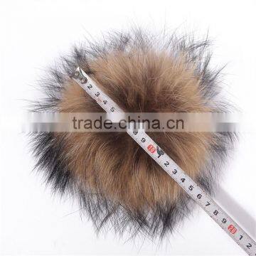 Womens Girls Winter Fur Hat Real Large Raccoon Fur Pom Pom Beanie Winter Hats photo-2