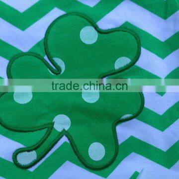 2015 New Baby Girls Shamrock Clover St.patrick Romper Tutu Dress With Macthing Necklace and Bows 3 Pieces Set photo-2