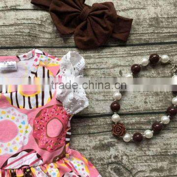 Summer Baby Girls Outfits Children Doughnut Cotton Dress Girls Lace Ruffle Boutique Dress Cute Dress Matching Accessories photo-6