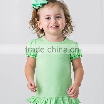 Newest Kids T-Shirts With Paradise Green Ruffle Crewneck Girl Tees Girls Clothing GT90420-60