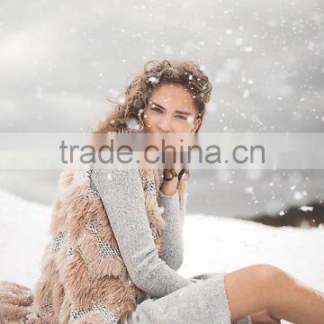 Winter Handmade Knit Wool Ladies Long Sweater Dress photo-2