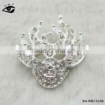 Wholesale Rhinestone Brooch Mask Shape Brooch pin for clothing garment dresses