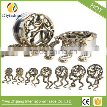 Fashion Stainless Steel Octopus Pendant Ear Plug photo-6