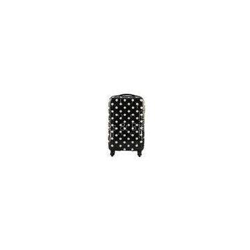 Black Travel Trolley Luggage / Polka Dot Luggage PC Trolley Travel Case