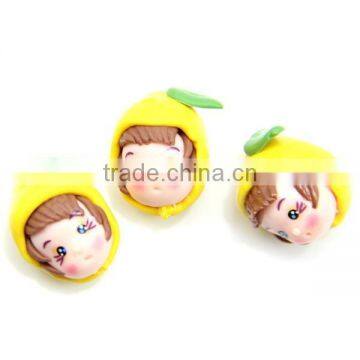 Lemon Hat Little Girl Doll Polymer Clay Micropore Bead For Jewelry Making