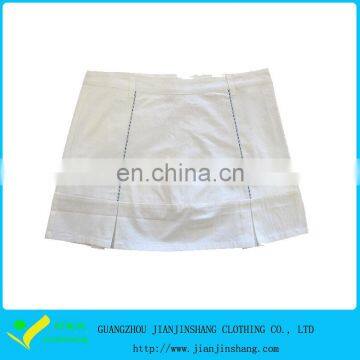 Basic Design 100% Cotton White Color A-Line Plain Golf Skirts