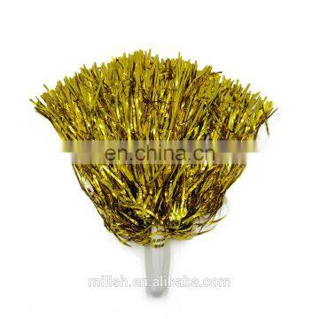 2017 hot promotion gifts wholesale gold cheerleading compressible tinsel pom poms MFJ-0078