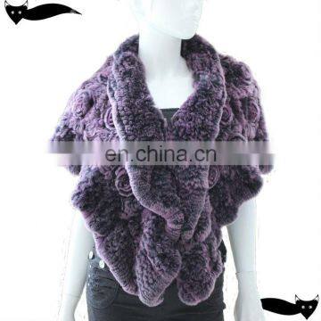 High Quality Russian market Pretty rex rabbit fur rabbit fur poncho