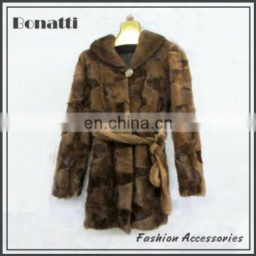 Lady's fashion design mink fur coat