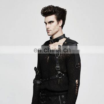 Punk Rave Men's Gothic Black Chest Harness-top Armor S-236 photo-2