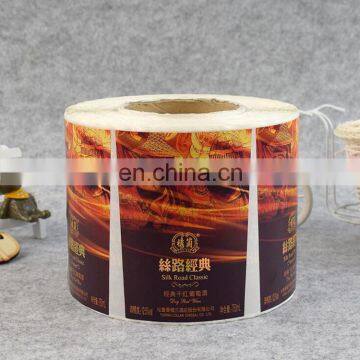 Cheap factory manufacture cheap paper sticker roll for red wine packaging