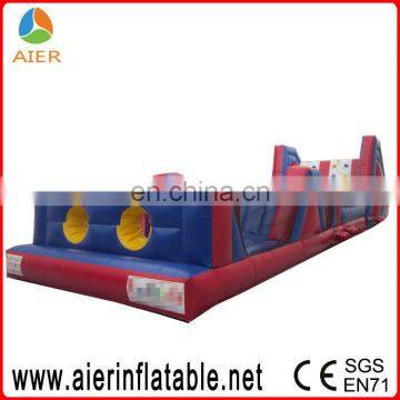 Long racing inflatable obstacle course