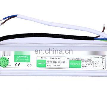 12 Volt 3.75A Waterproof Outdoor Switching Power Supply LED Driver IP67