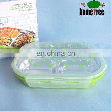 High Quality Stainless Steel 5 Compartment Lunch Plate Food Tray Plate Dish
